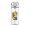 Pokemon water bottle featuring Pikachu design, large capacity plastic cup with straw for students and children.