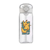 Pokemon water bottle featuring Pikachu design, large capacity plastic cup with straw for students and children.