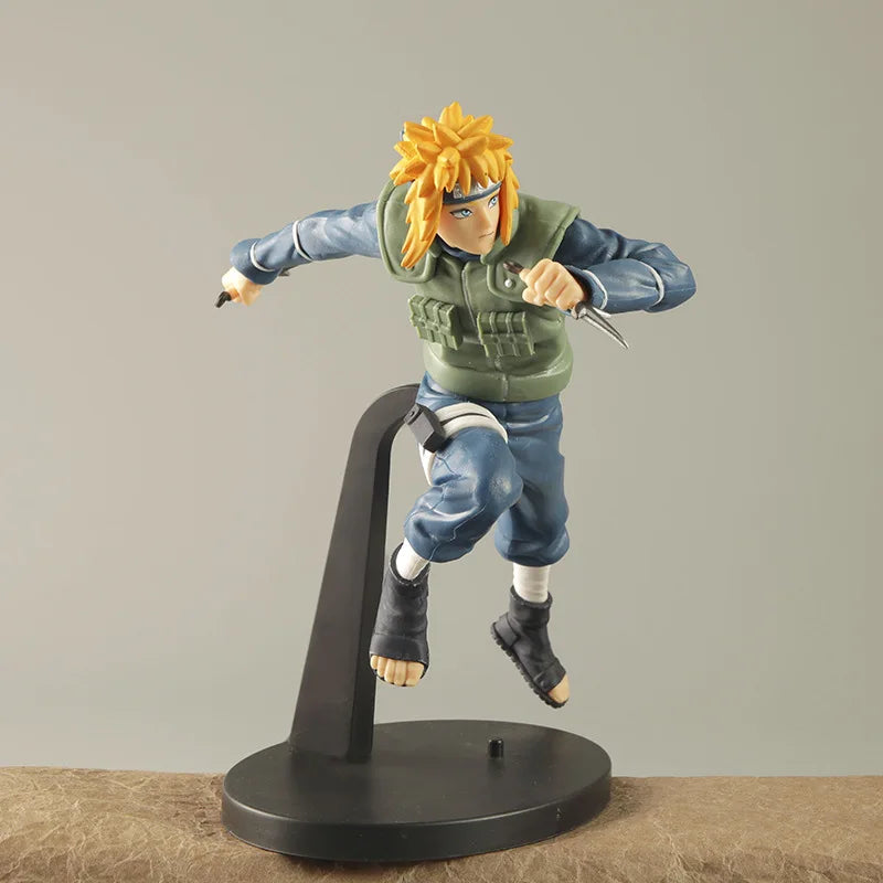 Naruto Shippuden Minato Namikaze 22CM action figure in dynamic pose, perfect for anime fans and collectors.