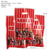 Roblox-themed party gift bags with characters, red stripes, 16.3x25cm, set of 10 bags, perfect for birthdays and celebrations.