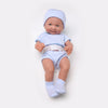 Lifelike 14-inch Reborn Baby Doll in Blue Outfit with Hat, Realistic Silicone Design Perfect for Role-Playing and Nurturing Play