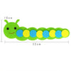 "Montessori Caterpillar Math Toy for Kids, DIY Educational Tool, Green Body with Colorful Circles, 32cm Length, 10cm Height"