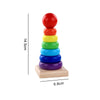 Montessori wooden rainbow stacking puzzle toy for toddlers, promoting fine motor skills and cognitive growth.