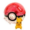 Pokemon Pokeball with Pikachu figure, featuring durable ABS Pokeball and PVC Pikachu toy, perfect collectible for fans.