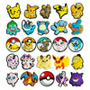 Set of 23 kawaii Pokemon shoe charms featuring popular characters, perfect for shoes, backpacks, and wristbands. Durable PVC material.