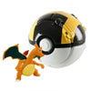 Pokemon Pokeball with Charizard figure, collectible toy set for fans, 7 cm plastic Pokeball and 3-5 cm PVC Pokemon figure.