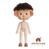 Mini piggy BJD doll with curly hair, 13 movable joints, and brown shoes, perfect for collectors and DIY enthusiasts.