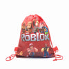 Roblox-themed red nonwoven drawstring bag featuring game characters, ideal for kids' parties and gifts.