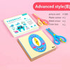 Colorful paper folding and cutting toy set with scissors, cartoon animal designs, and vibrant colors for creative learning.