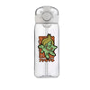 Bulbasaur clear plastic water bottle with straw, featuring Pokemon design, perfect for students and children. Large capacity for school use.