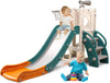 Toddler playset with slide and basketball hoop for indoor and outdoor fun, featuring sturdy construction and vibrant design.