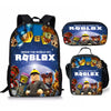 Roblox 3D Printing School Bag Set with backpack, shoulder bag, and pencil case featuring vibrant game-themed designs.