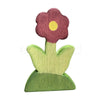 Wooden flower piece from the Kids Wooden Scene Building Toy Set, perfect for Montessori pretend play and educational activities.