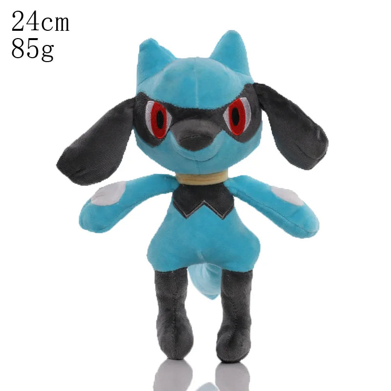 Cute 24cm Pokemon plush toy with black ears and red eyes, weighing 85g. Ideal for cuddling and collecting.