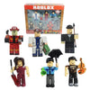 Roblox-themed toy set featuring six collectible figures with accessories, inspired by characters from the popular virtual game.