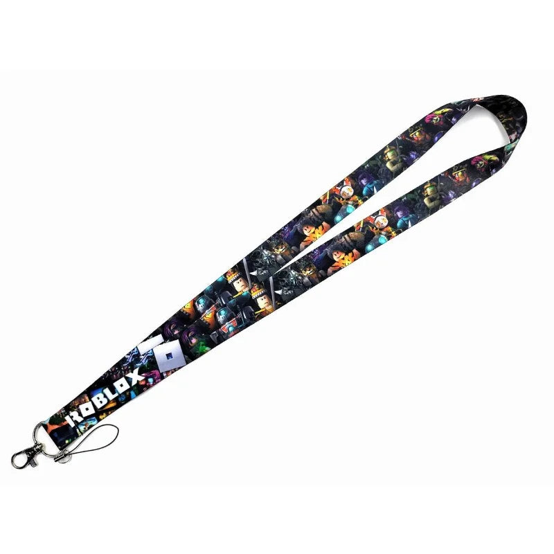 Roblox cartoon lanyard featuring vibrant game animations, ideal for holding phones, ID badges, and more, combining style and function.