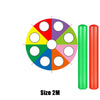 Rainbow parachute game set with colorful sections and two inflatable sticks, size 2M, ideal for outdoor group activities and teamwork.