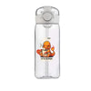 Plastic water bottle featuring Charmander design with straw, perfect for students and kids. Large capacity school cup.