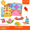 3D Cartoon Animal Origami DIY Craft Kit with 54 pieces, featuring colorful and easy-to-use templates for creative educational play.