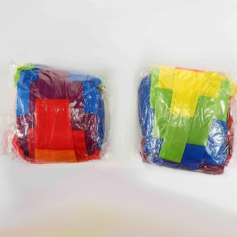 Two colorful Rainbow Tail Balls in packaging, showcasing vibrant colors for outdoor sensory play and active games for kids.