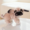 Adorable plush pug puppy doll with realistic design, made from soft fabric, perfect for gifts, dog lovers, and kids.