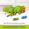 Dinosaur toy carrier truck with two colorful alloy cars for kids