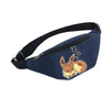 Blue Pokemon waist bag featuring sleeping Eevee design, ideal for fans. Durable for everyday use and outdoor activities.