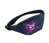 Navy blue waist bag with Haunter design, featuring an adjustable black strap and front zipper. Ideal for Pokemon fans.