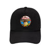 Roblox black baseball cap with colorful game-themed logo on front, featuring adjustable fit for men and women.