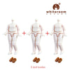 Three mini piggy BJD doll bodies with shoes, showcasing flexible joints from Whiteroom Dream collection.