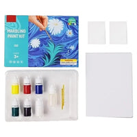 Water Marbling Paint Set with colors, tools, and paper for creative DIY art projects for kids and adults