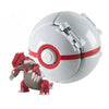 Pokeball with Groudon figure, showcasing high-quality ABS and PVC materials, perfect collectible for Pokemon fans.