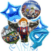 Roblox birthday foil balloons set with cartoon and number designs, perfect for party decorations.