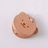 Wooden bear-shaped castanet from kids musical instrument set for rhythm and coordination activities.