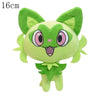 16cm green plush Pokemon toy with large eyes and soft fabric, perfect for fans and collectors.