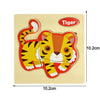 Montessori wooden tiger puzzle for toddlers, enhancing cognitive skills and hand-eye coordination.