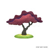 Wooden scene building toy set tree piece with vibrant purple and green colors, ideal for Montessori educational play.