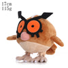 Hoothoot plush toy with large eyes, 17cm tall, 115g weight, made from soft fabric, perfect for Pokemon fans and collectors.