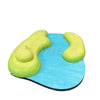 Montessori wooden toy piece depicting a blue lake and green grassland for imaginative play and learning.