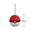 8cm Poké Ball keychain plush toy with attached metal chain.