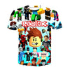 Roblox kids 3D printed t-shirt with vibrant cartoon graphics and characters, perfect for gaming fans and casual wear.