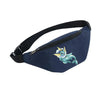 Vaporeon-themed navy blue waist bag with adjustable strap, ideal for Pokemon fans. Stylish and practical for everyday use or cosplay events.