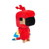 Minecraft red parrot plush toy from the Soft Plush Animal Dolls Collection, detailed with vibrant colors and a soft finish.