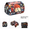 Roblox themed pencil case with cartoon designs, part of school backpack set, size 20x10x7.5cm, weight 130g.