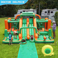 Premium inflatable bounce house with water slide, perfect for kids' outdoor fun at parties and gatherings.