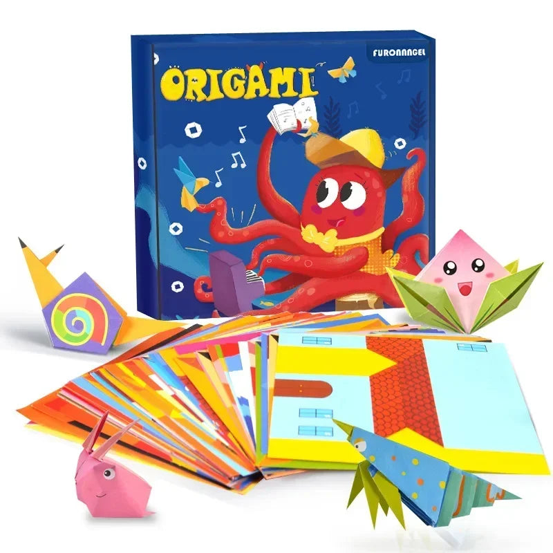 Origami paper craft set with colorful designs, featuring eco-friendly materials, perfect for educational and creative activities.