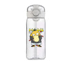 Clear plastic water bottle with Psyduck Pokemon design and straw, ideal for children and students. Large capacity school cup.