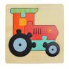 Colorful wooden tractor puzzle piece for toddlers' educational play.