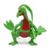 Green Pokemon PVC action figure with red accents, standing pose. Collectible kids' toy, durable PVC material, 2-3 inches tall.