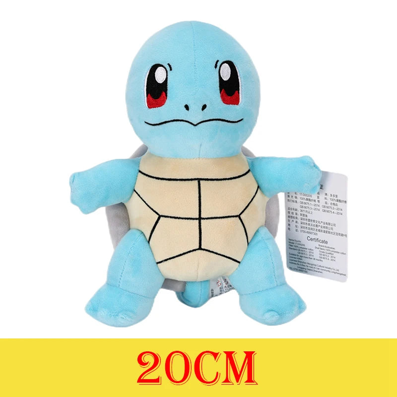 20cm Squirtle Pokemon plush toy made from ultra-soft plush fabric, perfect for kids and collectors. High-quality stuffed doll.